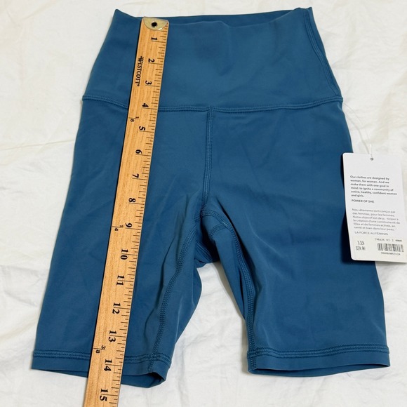 Athleta Transcend 7" Bike Short Womens XXS Blue High Rise Yoga Athletic Blue - Picture 12 of 12